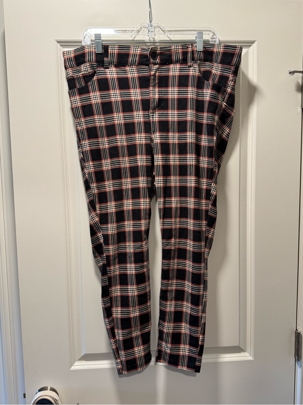 torrid Black and Pink Plaid Skinny Trousers